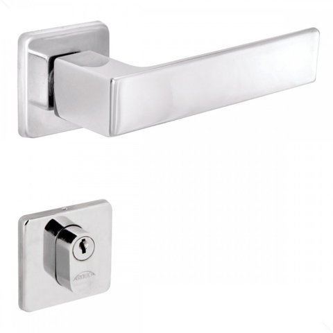 Fechadura Chess Moderna Sala Quarto Arouca Maçaneta Porta Madeira 40mm Cromada