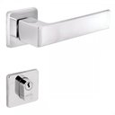 Ver imagem 1 de Fechadura Chess Moderna Sala Quarto Arouca Maçaneta Porta Madeira 40mm Cromada