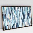 Ver imagem 1 de Quadro Decorativo em Canvas Abstrato Listras Multicoloridas e Azuladas TaColado Moldura Flutuante 4,