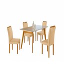 Ver imagem 1 de Conjunto Sala de Jantar Slim 4 Lugares Lorena Mesa e Cadeiras Madeira Maciça Veludo Móveis Mundial