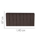 Ver imagem 2 de Painel Estofada Kiara 140cm Casal Box Quarto Corino Marrom - Gat Magazine