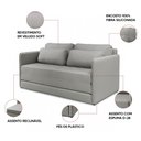 Ver imagem 3 de Sofá e Poltrona Cama Retratil Compacta Dália Fixa Veludo K01 - D’Rossi