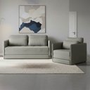 Ver imagem 1 de Sofá e Poltrona Cama Retratil Compacta Dália Fixa Veludo K01 - D’Rossi