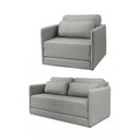 Ver imagem 2 de Sofá e Poltrona Cama Retratil Compacta Dália Fixa Veludo K01 - D’Rossi