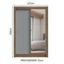 Ver mais imagens de Guarda-roupa Solteiro 2 Portas de Correr com Espelho 2 Gavetas Rustic/cinza Vivare Madesa Rustic/