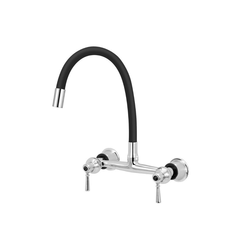 Torneira Misturador Gourmet Flexível Black Cozinha Parede - 1