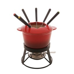 Aparelho Fondue 11 Peças Cerâmica Vermelha Base Metal Wolff - 1