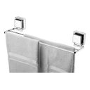 Ver imagem 1 de Toalheiro Duplo Porta Toalha Banho Ventosa Cromado Future