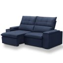 Ver imagem 7 de Sofá Retrátil Reclinável para Sala 3 Lugares 210cm Niels F04 Veludo Azul - Lyam Decor