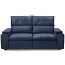 Ver imagem 3 de Sofá Retrátil Reclinável para Sala 3 Lugares 210cm Niels F04 Veludo Azul - Lyam Decor