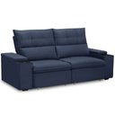 Ver imagem 6 de Sofá Retrátil Reclinável para Sala 3 Lugares 210cm Niels F04 Veludo Azul - Lyam Decor