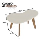 Ver imagem 3 de Conjunto 2 Mesas de Centro Orgânica Bordas Boleadas Off White/carvalho