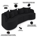 Ver imagem 4 de Sofá 3 Lugares Orgânico Sala de Estar Living 250cm Ekos K01 Veludo Preto - Lyam Decor