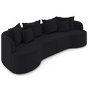 Ver imagem 1 de Sofá 3 Lugares Orgânico Sala de Estar Living 250cm Ekos K01 Veludo Preto - Lyam Decor