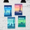 Placa Decorativa para Sala Cidades Kit 4un MDF 20x30cm - 1