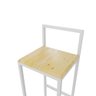 Banqueta Alta Balcão Bistrô Industrial Branca Premium Madeira Pinus - 3