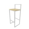 Banqueta Alta Balcão Bistrô Industrial Branca Premium Madeira Pinus - 1