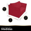 Ver imagem 2 de Namoradeira Lisboa 02 Lugares para Sala Salão Escritório Suede Vermelho