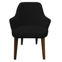 Ver imagem 3 de Kit 2 Poltronas Lorem Suede Preto Pés Chanfrado Tabaco C05 - D'Rossi Poltrona Decorativa;poltrona Pa