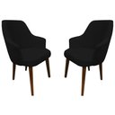 Ver imagem 1 de Kit 2 Poltronas Lorem Suede Preto Pés Chanfrado Tabaco C05 - D'Rossi Poltrona Decorativa;poltrona Pa