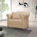 Ver imagem 6 de Poltrona Decorativa Retro Polo com Almofada Linho Dourado Ezz Dourado