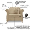 Ver mais imagens de Poltrona Decorativa Retro Polo com Almofada Linho Dourado Ezz Dourado
