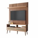 Ver imagem 4 de Rack com Painel Ripado Freijó 2 Gavetas Palha Natural - 72098
