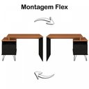 Ver imagem 6 de Kit Escrivaninha Mesa Escritório com Regulagem Estilo Plus 2 Gavetas 143,5cm com Prateleira Suspensa Preto/Freijó Artany