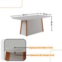 Ver imagem 4 de Mesa de Jantar Diane 180cm Tampo Mdf Vidro 6 Cadeiras Lisboa Moderna Veludo Marrom Off White