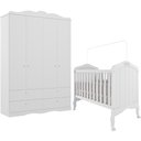 Ver imagem 2 de Quarto de Bebê Completo Berço Americano 2 em 1 Provençal Guarda Roupas 4 Gavetas 4 Portas 100%mdf