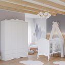 Ver imagem 1 de Quarto de Bebê Completo Berço Americano 2 em 1 Provençal Guarda Roupas 4 Gavetas 4 Portas 100%mdf