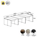 Ver imagem 5 de Estação de Trabalho 6 Lugares 330cm x 140cm MDP Cinza Sagrado com Preto F5 Office