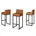 Ver imagem 2 de Banqueta Alta para Cozinha Laura Corino Bege Base de Ferro Industrial