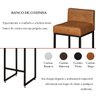 Banqueta Alta para Cozinha Laura Corino Bege Base de Ferro Industrial - 6