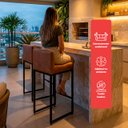 Ver imagem 4 de Banqueta Alta para Cozinha Laura Corino Bege Base de Ferro Industrial