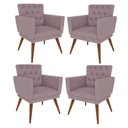 Ver imagem 1 de Kit 4 Poltronas Nina com Capitone - Rosê