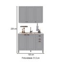 Ver imagem 4 de Cozinha Compacta Bariloche 6 Portas 2 Gavetas com Pés 100% MDF Titânio Fosco - Indékes
