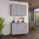 Ver imagem 1 de Cozinha Compacta Bariloche 6 Portas 2 Gavetas com Pés 100% MDF Titânio Fosco - Indékes