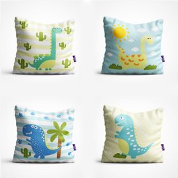 Almofada Dinossauro Baby Kit com 4un 35x35cm - 1 Almofada Dinossauro Baby Kit com 4un 35x35cm - 1