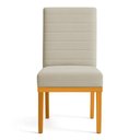 Ver imagem 4 de Cadeira de Jantar Solana Suede Base de Madeira - Pallazio Cor:Cappuccino