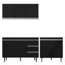 Ver imagem 1 de Cozinha 03pçs Aéreo 120cm Balcão Pia e Cooktop Preto