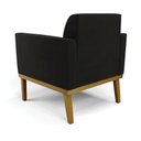 Ver mais imagens de Kit 2 Poltronas Decorativas Isabella Pés Fixo em Madeira Castanho Suede Preto G19 - Gran Belo