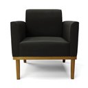 Ver imagem 6 de Kit 2 Poltronas Decorativas Isabella Pés Fixo em Madeira Castanho Suede Preto G19 - Gran Belo