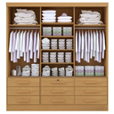 Ver imagem 2 de Guarda Roupa Meridian Gold 3 Portas 9 Gavetas Cinamomo Off White