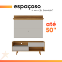 Ver imagem 5 de Bancada Retrô com Painel para Tv de até 50 Polegadas Notável Off White / Freijó Trend