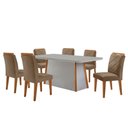 Ver imagem 2 de Mesa de Jantar Diane 180cm Tampo Mdf Vidro Canto Copo e 6 Cadeiras Melissa