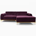 Ver imagem 4 de Sofá Molino 3 Lugares 230cm Chaise Esquerdo Pés Gold Veludo Roxo - Nexta Casa
