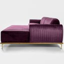 Ver imagem 5 de Sofá Molino 3 Lugares 230cm Chaise Esquerdo Pés Gold Veludo Roxo - Nexta Casa