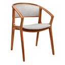 Ver imagem 1 de Cadeira para Mesa de Jantar Cyndi 53cm Madeira Maciça com Braça |linho Cinza - Sallar Home