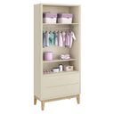 Ver imagem 5 de Guarda-Roupa Retrô 2 Portas Classic New Fosco com Natural - Reller